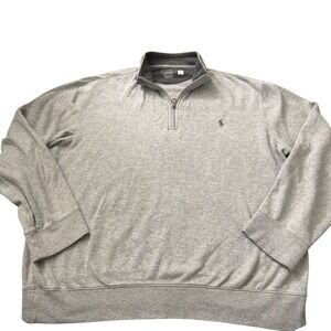 Polo Ralph Lauren Mens Quarter Zip Pullover Sweater Gray Heather Pony  L FF24